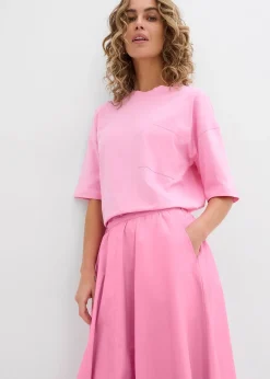 Jupe midi en coton extensible