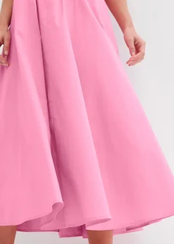 Jupe midi en coton extensible