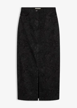 Jupe midi en coton extensible