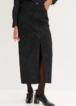 Jupe midi en coton extensible