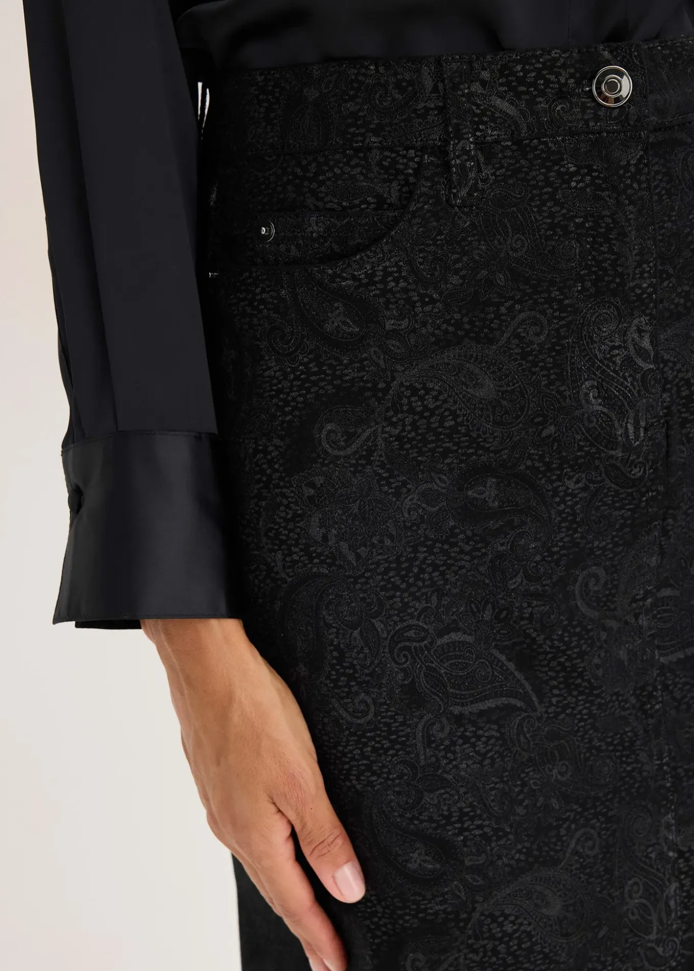 Jupe midi en coton extensible