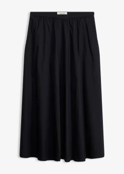 Jupe midi en coton extensible
