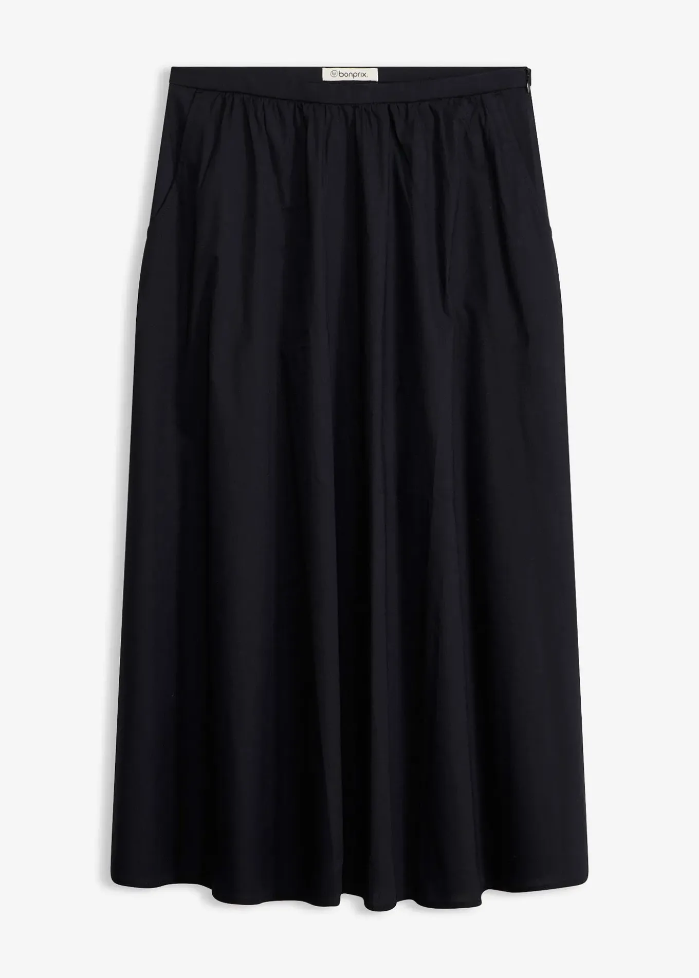 Jupe midi en coton extensible