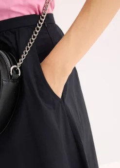 Jupe midi en coton extensible