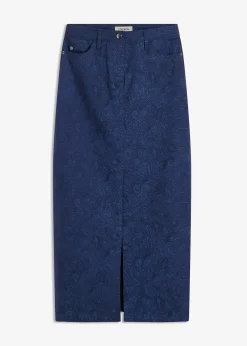 Jupe midi en coton extensible