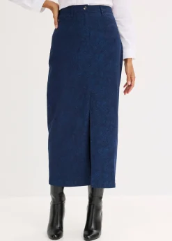 Jupe midi en coton extensible