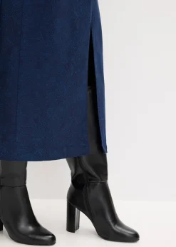 Jupe midi en coton extensible