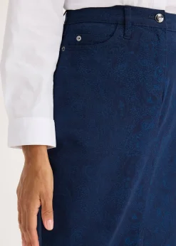 Jupe midi en coton extensible