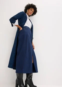 Jupe midi en coton extensible