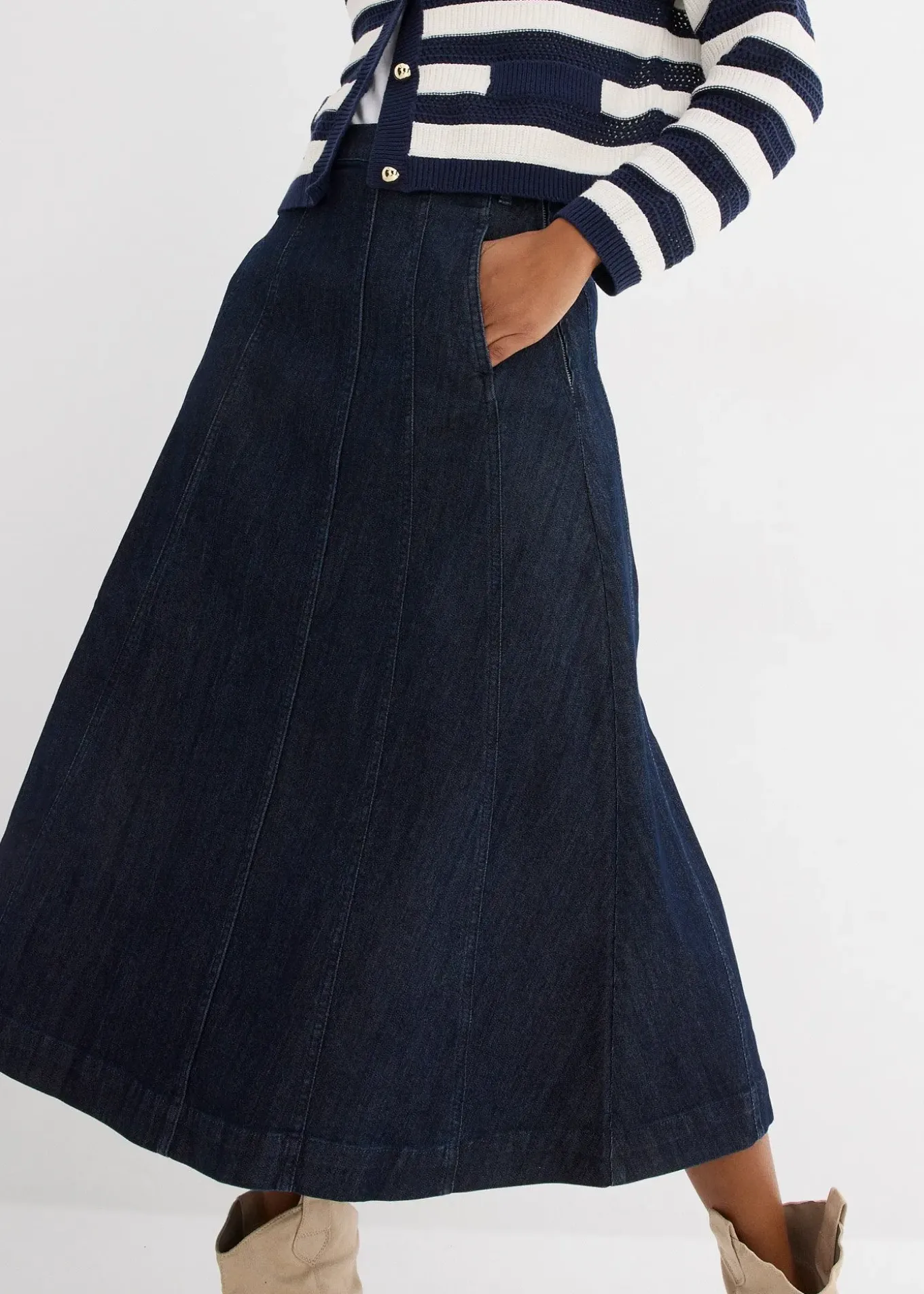 Jupe midi en jean