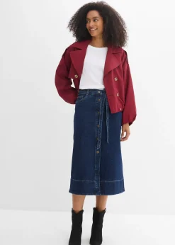 Jupe midi en jean avec boutons