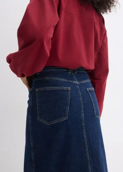 Jupe midi en jean avec boutons