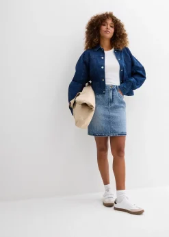 Jupe midi en jean, peu extensible