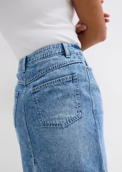 Jupe midi en jean, peu extensible