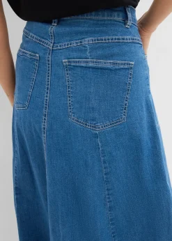 Jupe midi en jean, taille haute