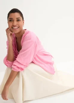 Jupe midi en lin majoritaire