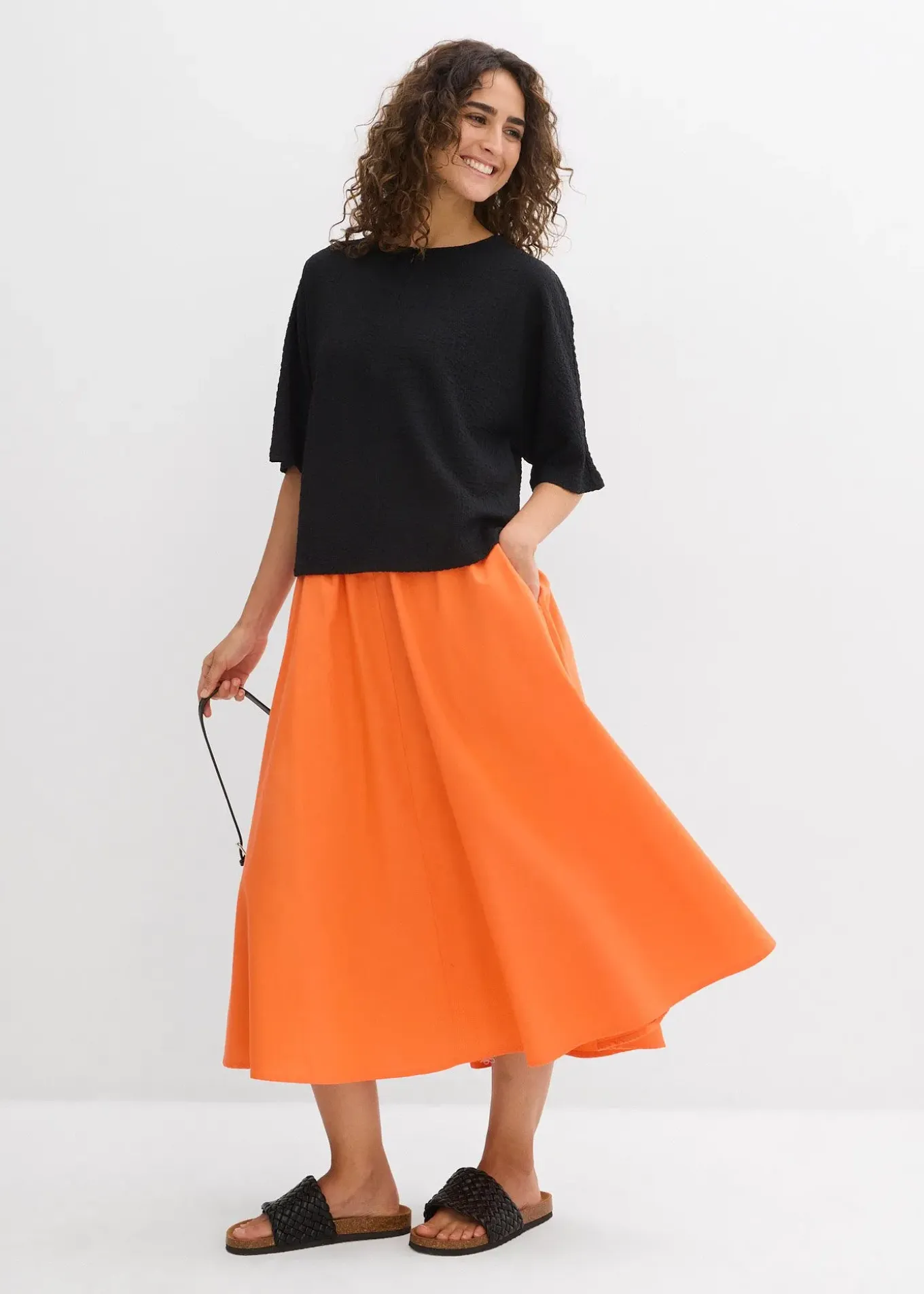 Jupe midi en lin majoritaire