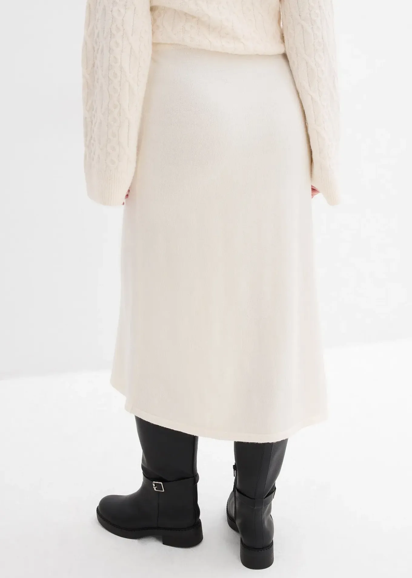 Jupe midi en maille douce