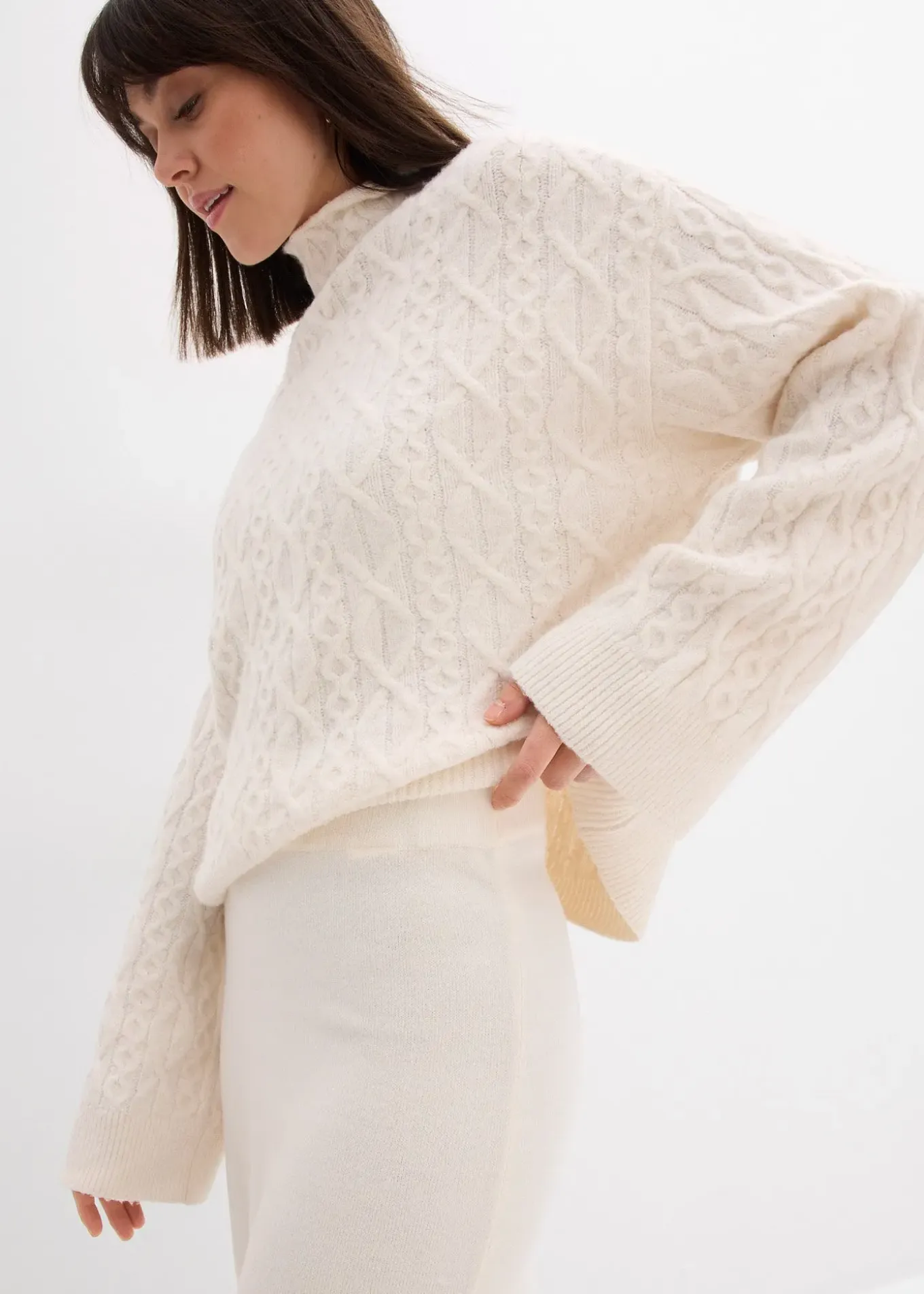 Jupe midi en maille douce