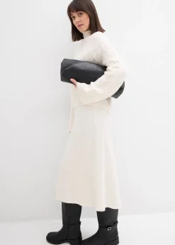 Jupe midi en maille douce