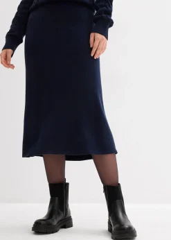 Jupe midi en maille douce