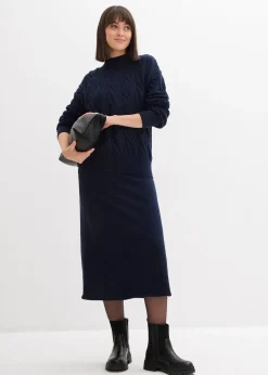 Jupe midi en maille douce