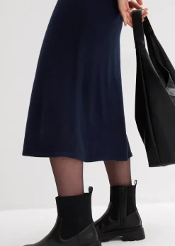 Jupe midi en maille douce