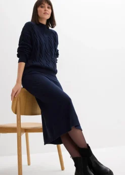 Jupe midi en maille douce