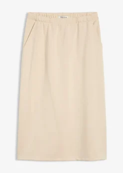 Jupe midi en matière néoprène douce