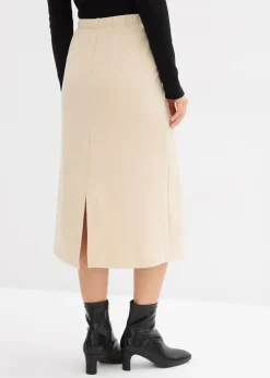 Jupe midi en matière néoprène douce