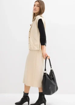 Jupe midi en matière néoprène douce