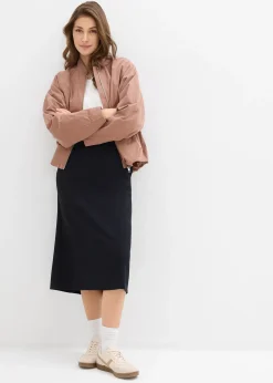 Jupe midi en matière néoprène douce