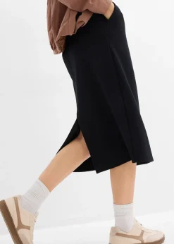 Jupe midi en matière néoprène douce