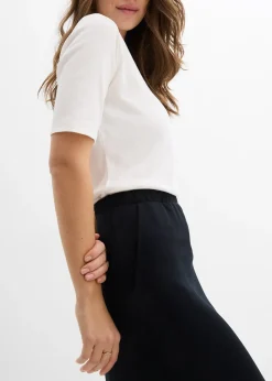 Jupe midi en matière néoprène douce