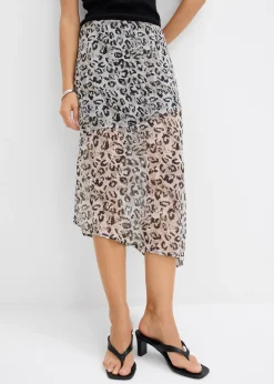 Jupe midi en mousseline fine