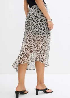 Jupe midi en mousseline fine