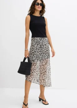 Jupe midi en mousseline fine