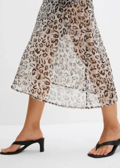 Jupe midi en mousseline fine