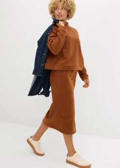 Jupe midi en polaire