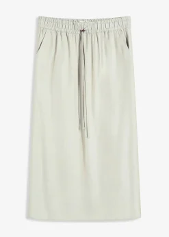 Jupe midi en satin brillant