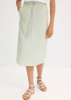 Jupe midi en satin brillant