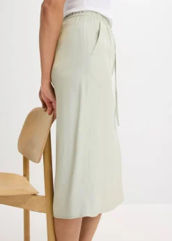 Jupe midi en satin brillant