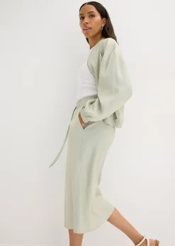 Jupe midi en satin brillant