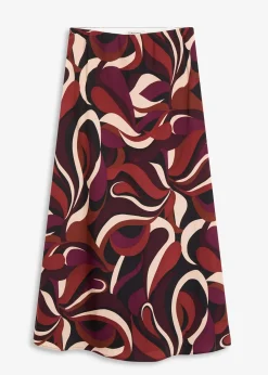 Jupe midi en satin fluide