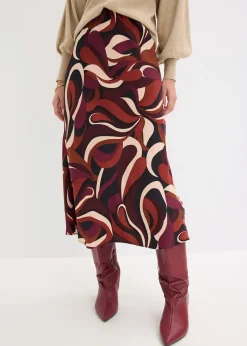 Jupe midi en satin fluide