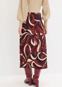 Jupe midi en satin fluide