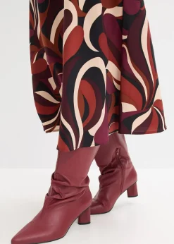 Jupe midi en satin fluide