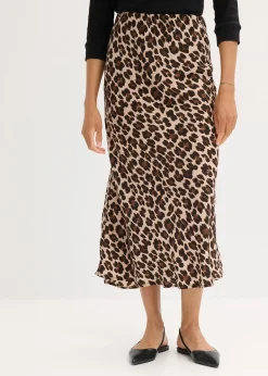 Jupe midi en satin fluide