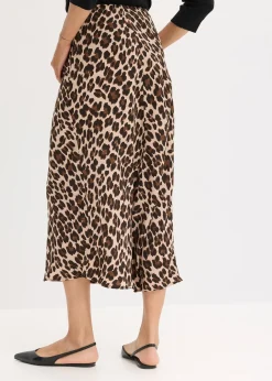 Jupe midi en satin fluide