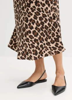 Jupe midi en satin fluide